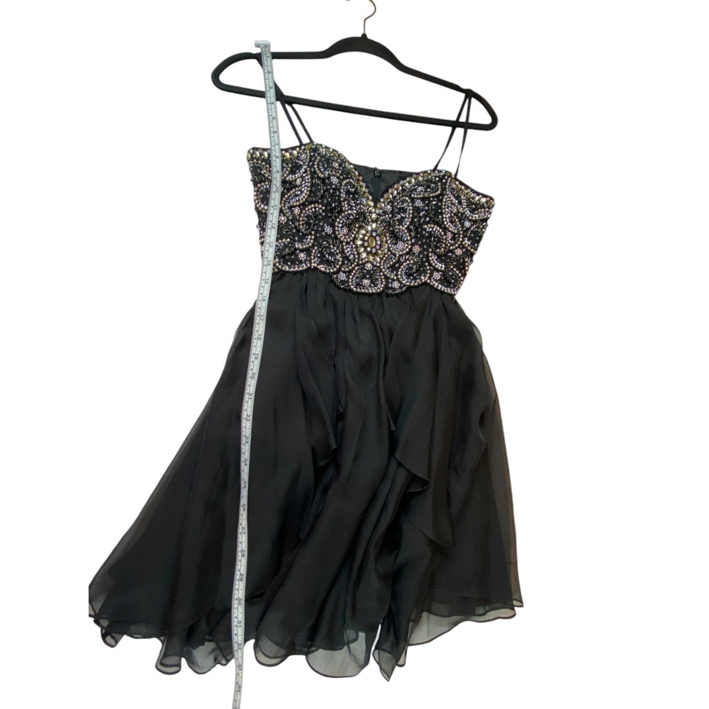 Dave & Johnny Mini Dress Lace Size XXS 1/2 Rhinestone Sweetheart Cocktail - Picture 8 of 8